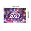 Tela de fondo para Año Nuevo 2027 transfronteriza, decoración de ambiente festivo para fiesta de Nochevieja europea y americana, banner fotográfico de tela colgante