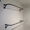 Perchero de pared lateral fijo, barra de ropa de pared, soporte simple de acero inoxidable para interiores, perchero