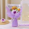 Flores Preservadas, Flores Artificiais, Girassóis Feitos à Mão, Presentes de Aniversário para Meninas, Rosas de Lã Tricotada, Buquês com Acabamento de Caqui