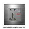 Enchufe Eléctrico Británico 13A Carga Rápida USB tipo-c Estándar Británico Pie Cuadrado Panel Metálico Gris Aluminio Dibujado con Alambre Edición Hong Kong y Macao