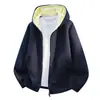 Sudadera con Doble Cremallera para Hombre, Nueva de Otoño e Invierno, Cardigan con Capucha de Color Contrastante, Chaqueta de Pareja Americana Talla Grande