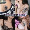 Tatuaje de hierbas para mujer, resistente al agua, duradero, para clavícula, brazo, sensación avanzada, diseño de gato lindo, no reflectante, semipermanente.