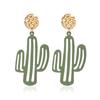 Aretes Populares Estilo Coreano Elegantes Populares en Internet Aretes de Cactus Estilo Harajuku Distintivos Exagerados de Dibujos Animados para Mujer