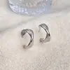 Pendientes de Plata en Forma de C de Alta Gama para Moda Transfronteriza, Estilo Nuevo de Moda Más Vendido, Pendientes Simples y Únicos, Accesorios Versátiles para Orejas para Mujeres