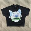 Camiseta de Hombre Blutosatire-Billdog Algodón Puro Oversize Estampado Personalizado Manga Corta Cuello Redondo Largo