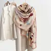 Bufanda larga de lana de seda ligera de lujo con estampado animal de gran marca, estilo popular D, bufanda ligera de lujo de imitación de cachemira.