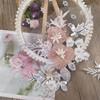 Bordado de encaje bordado a mano con cuentas flor hanfu ropa ramillete ropa accesorios diy