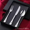 Conjunto de Talheres Ocidentais de Aço Inoxidável 304 para Churrasco, Garfo e Colher, Conjunto para Presente