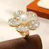 Diseño Transfronterizo Francés Estilo Frío Sentido de Diseño Moda Perla Diamante Flor Irregular Estrella Cachorro Anillo Geométrico