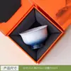 Xícara de Chá de Cerâmica com Pé Alto e Esmalte Degradê de Alto Acabamento para Uso Doméstico, Xícara de Chá Simples de Cerâmica com Borda em Forma de Pétala para Mulheres, Conjunto de Chá Kung Fu de Uma Xícara