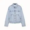 Moda feminina transfronteiriça da marca Z item mais vendido no AliExpress: Jaquetas jeans europeias e americanas em azul claro, azul escuro e verde ZA