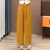 Calça Reta com Barra Curva para Mulheres, Nova Tendência Primavera/Verão 2026 Laranja Casual Wide-Leg para Figuras Baixas