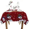 Navidad Hogar Sala de Estar Mesa de Comedor Atmósfera Decoración Mantel Impreso Muñeco de Nieve Árbol de Navidad Mantel Largo Venta al por Mayor