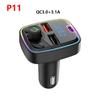 P11 Coche Bluetooth Manos Libres Reproductor de Coche Mp3 Transmisor FM para Coche Carga Rápida Bluetooth QC3.0