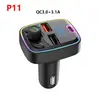 P11 Bluetooth Manos Libres para Coche Reproductor MP3 para Coche Transmisor FM para Coche Carga Rápida Bluetooth Qc3.0