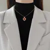 [Acero de Titanio] Corazón Resistente Zirconia Lujo Accesible Elegante Impresionante Cadena Completa de Diamantes Cadena de Clavícula Versátil para Mujer Cadena de Acero de Titanio