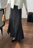Aochuan Emagrecimento Fishtail Saia de Malha Casual Feminino Saia de Arroz Glutinoso Relaxamento Cintura Alta Saia Elegante YL665