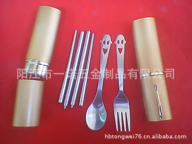 P-048I-7不锈钢折叠螺纹筷子筷子勺