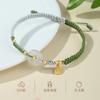 Pulsera de Plata de Ley S925 de Paz y Prosperidad para Mujer con Carácter de Fortuna, Pulsera de Jade Blanco, Joyería al por Mayor de Nuevo Estilo Chino