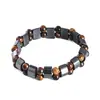 Nuevo Pulsera Tejida de Ágata Negra Ojo de Tigre Doble Capa con Cuentas Ajustable de Cordón Elástico Pulsera Moda Joyería de Mano