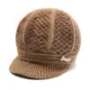 Chapéus de Inverno para Mulheres, Novos Chapéus de Lã Versáteis, Chapéus de Tricô para Mães de Meia-Idade e Idosas, Chapéus Quentes Espessos de Veludo para Mulheres