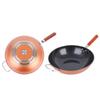 Olla Plana de Hierro Fino de Doble Capa para Uso Doméstico Wok Grueso para Gas 32cm Olla de Regalo