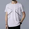 Camiseta Casual Masculina de Verão com Estampa, Secagem Rápida, Manga Curta, Respirável, Fina, Fresca, Meia-Manga, Solta, Esportiva, Gola Redonda