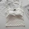 Estilo Coreano Lindo Top Regata com Ondas e Bolinhas nas Costas Feminino com Bojo Doce Fashionável Respirável Versátil Aro Fixo Tubo para Amarrar no Peito
