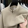 Comércio Exterior Transfronteiriço Primavera e Outono Moletons Masculinos Meio Zíper Gola Alta Roupas de Algodão Masculino Casual Jaquetas de Alta Qualidade Atacado