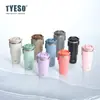 Termo de Gran Capacidad para Coche Tyeso, Taza Portátil de Café para Deportes, Botella con Popote para Oficina de Mujer