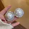 Brincos de Tarraxa Vintage Estilo Francês com Diamantes, Toque de Luxo Leve de Alta Qualidade, Brincos Modernos e de Temperamento Exquisito com um Design Único