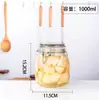 Pote de Armazenamento de Alimentos com Baioneta Selada Transfronteiriço Garrafa de Vidro Transparente Pote de Picles para Vinho Pote para Conservar Mel Garrafa de Geleia
