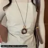 Colar Pingente Anel Longo Assimétrico Retrô Estilo Étnico Feminino Corrente de Suéter Ajustável com Gola Halter Acessórios de Alto Padrão