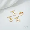 Broche Ruyi Ot Chapado en Oro de 14 Quilates Estilo Chino Gancho Pequeño de Nariz de Elefante Accesorios Conectores para Pulseras de Joyería Hecha a Mano DIY