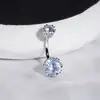 Nuevo piercing de ombligo de circón nuevo anillo de ombligo de lujo ligero chica popular nicho piercing de ombligo de acero inoxidable cobre incrustado circón nuevo transfronterizo