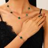 Pendientes, anillos, pulseras, collares y joyas con forma de flor de cinco hojas de la suerte de estilo europeo y americano, conjunto de cuatro piezas de joyería de hierba de cinco pétalos para mujer.