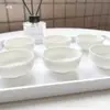 Cerâmica branca para cuidados com a pele tigela pequena branca porcelana branca xícara de chá para água tigela de óleos essenciais para salão de beleza tigela para misturar máscara tigela para misturar spa