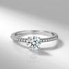 Anillo de moda simple europeo y americano transfronterizo con diamantes simulados, anillo de pareja para boda con incrustaciones de diamantes, anillo de boda