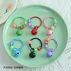Llavero de campana colorido estilo Ins con cuentas de letras en inglés, accesorio para manualidades, colgante fresco y simple