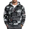 Sudadera con capucha y bolsillo para hombre, resistente, de camuflaje selvático, táctica, para otoño e invierno, deportiva, para exteriores, forrada de polar, transfronteriza europea y americana