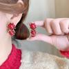 Pendientes Festivos Rojos de Año Nuevo para Mujer Pendientes de Temperamento de Alta Gama Nuevos Pendientes Calientes de Otoño e Invierno Pendientes de Boda de Año Nuevo