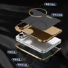 Funda para Teléfono Plegable Iphoneduo Apple Duo Patrón de Fibra de Carbono Kevlar Estuche Magnético Galvanizado de Negocios