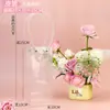 Presente transparente Bolsa de flores portátil Bolsa de presente de mão Bolo Sobremesa Quadrado Saco de embalagem de buquê de barraca Dia dos namorados