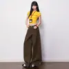 Jeans Casuales Marrón Mocha para Mujer, Nuevo Estilo Primavera 2026, Cubre Cadera, Holgados, Caídos, Pantalones de Pierna Ancha Largos hasta el Suelo
