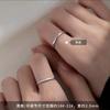 Anillo liso para pareja de plata 925 chapada esperando conocerse, anillo de dedo índice de lujo ligero, regalo nicho Qixi, anillo abierto para hombres y mujeres