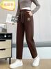 Pantalones de invierno para mujer, resistentes al viento y al viento, forrados con vellón de nanoterciopelo, gruesos y súper gruesos, para uso exterior de mediana edad, pantalones casuales.