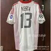 0910 Camiseta AC Milan Local Visitante Kaka Beckham Pirlo Manga Corta Manga Larga Uniforme de Fútbol Retro