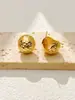 Pendientes Metálicos Semicirculares de Gama Alta, Pendientes Texturizados de Estilo Lujo Ligero para Mujer, Estilo Europeo y Americano