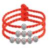 Editor de cuerda roja con populares cuentas de la suerte femeninas pulsera de año de nacimiento al por mayor pulsera sencilla de moda plateada