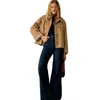 Amazon Tallas Grandes Comercio Exterior Transfronterizo Ropa de Mujer Estilo Europeo y Americano Chaqueta a Cuadros con Forro para Mujeres Petites en Primavera y Otoño